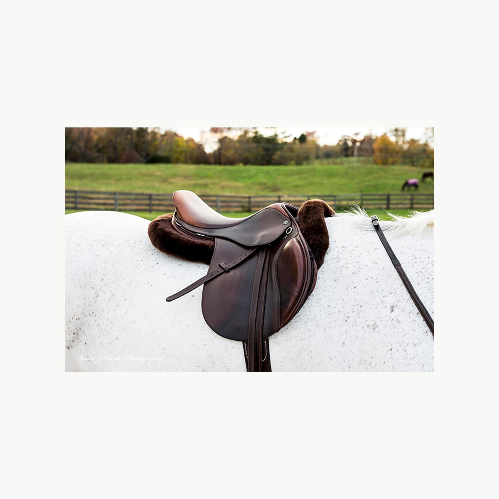 Black Large Sheepskin Half Saddle Pad X449
