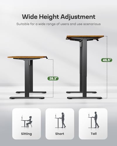 Black 55" x 28" Electric Standing Desk with Drawers C4349