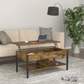 Brown Lift Top Coffee Table with Hidden Storage P3484