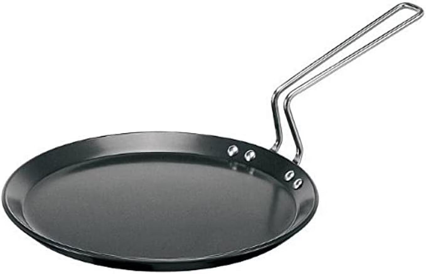 Hard Anodised Flat Tava Griddle, 10-Inch, with Steel Handle C958