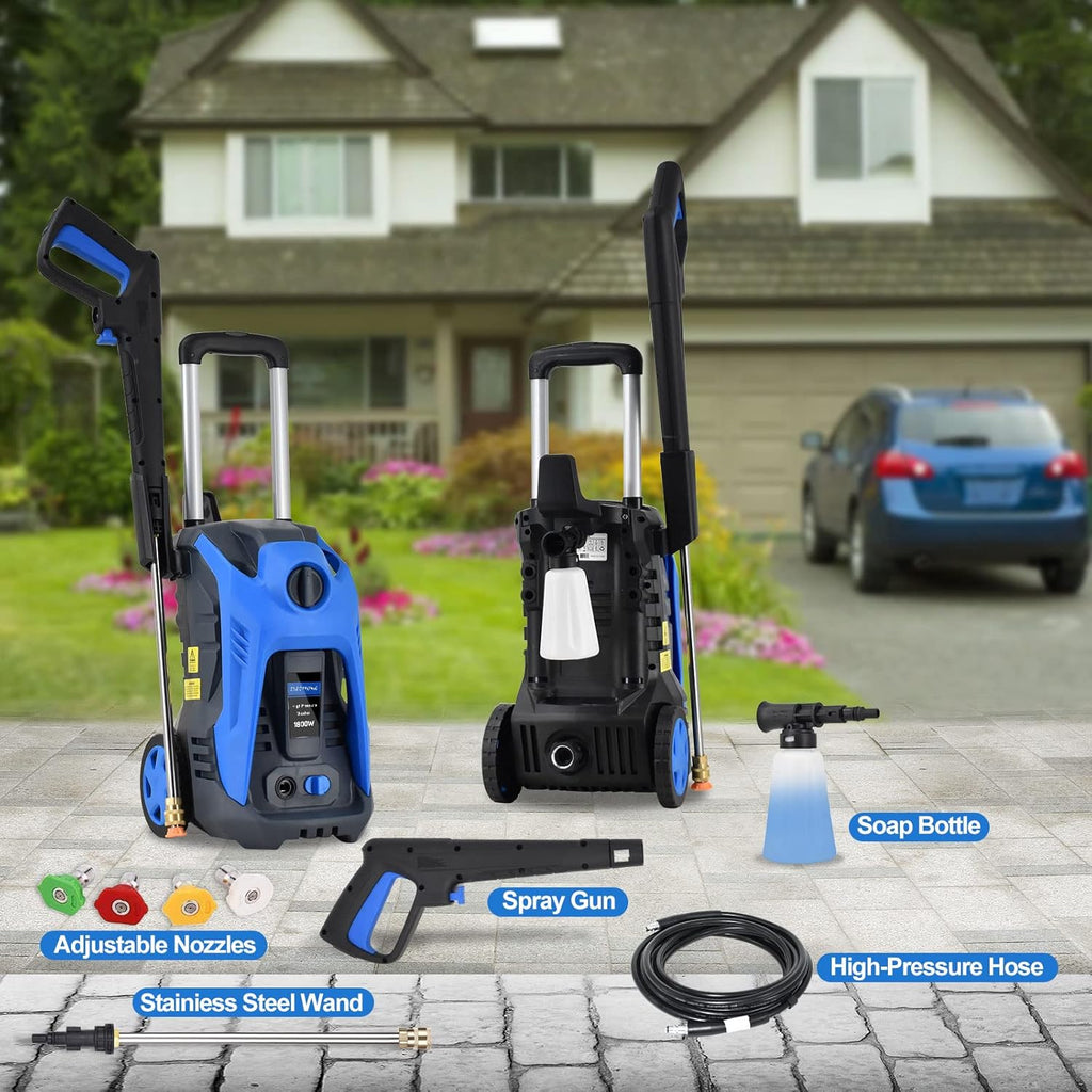 3500 PSI 2.6 GPM Electric Pressure Washer with Adjustable Spray Nozzle Foam Cannon and Hose Reel G602318