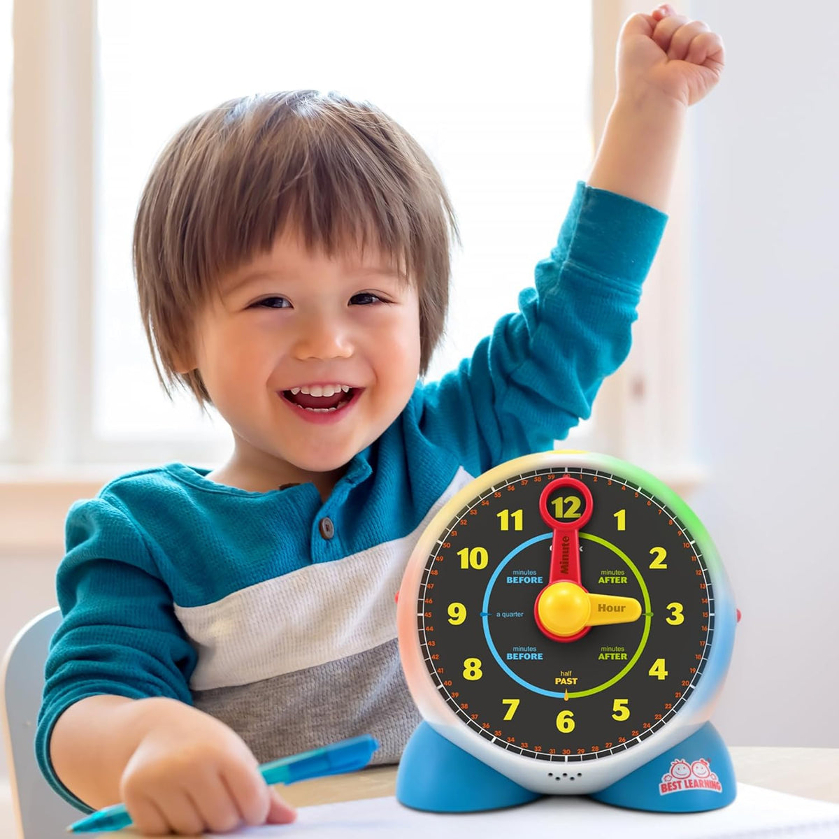 Learning Clock Teaching Light-Up Toy with Quiz and Music Sleep Mode M593040