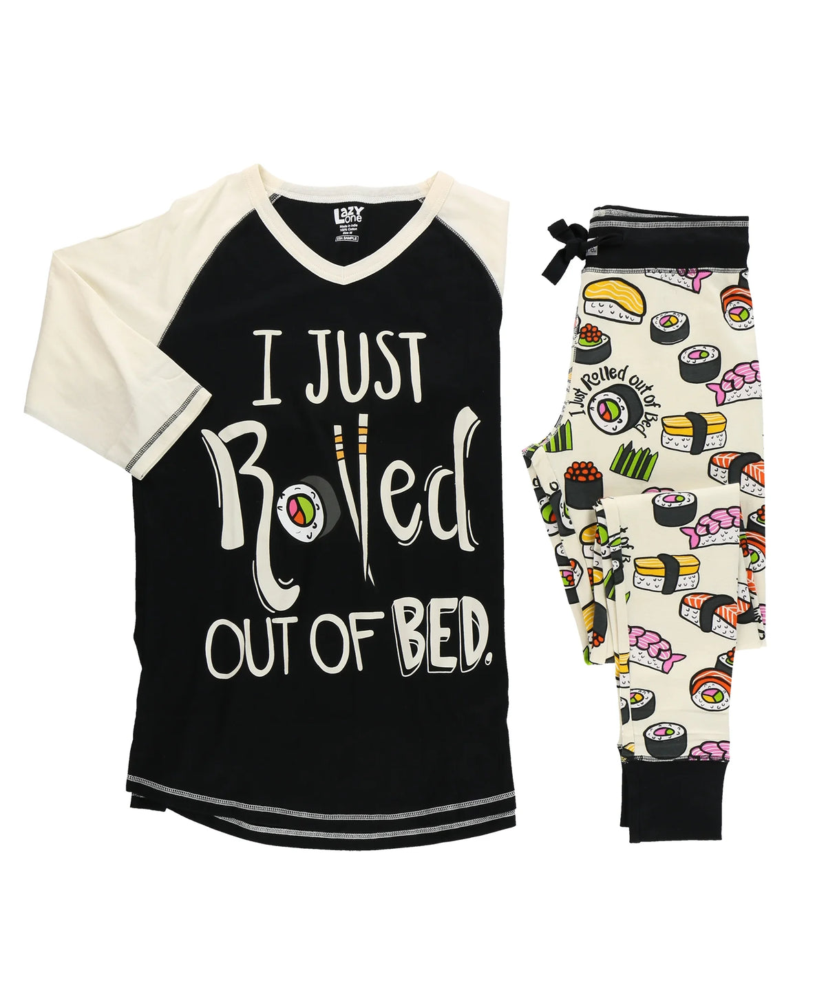Sushi Print Pajama Leggings and Tall Tee Set B54115