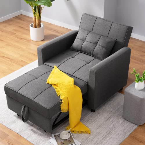 Dark Grey 3-in-1 Folding Futon Sofa Bed J7426