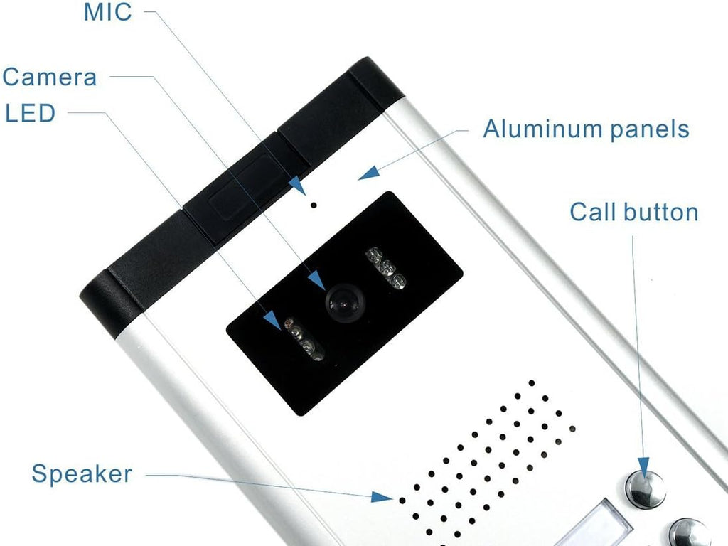 3 Units Wired Video Door Phone Kit with 7 Inches Monitor and Night Vision Camera Y22338