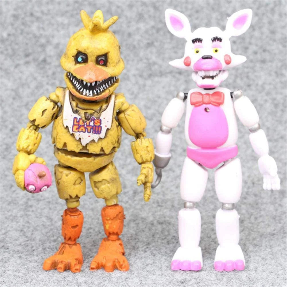 6Pcs/set PVC Five Nights At Freddy's Action Figure FNAF Bonnie Foxy Freddy Fazbear Bear Dolls Toys M285