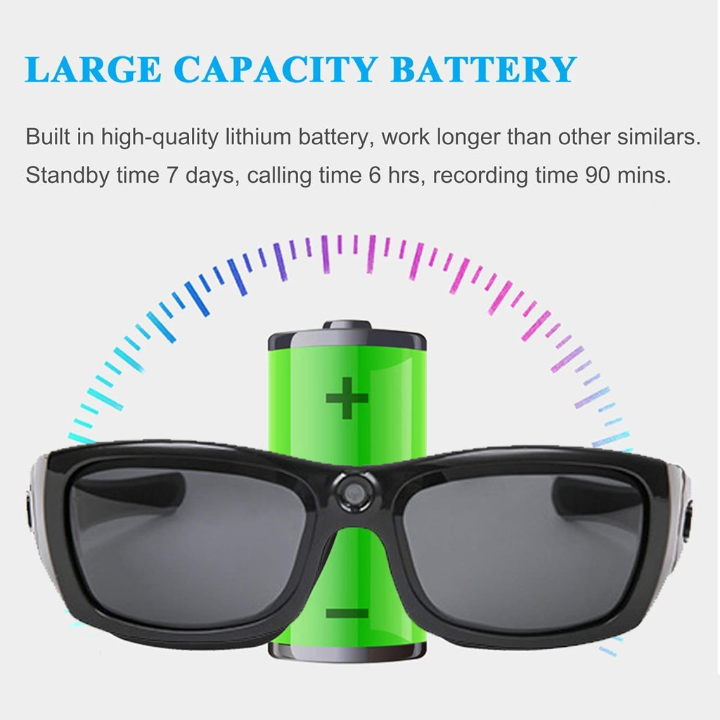 Bluetooth Sunglasses Camera Full HD 1080P Video Sunglasses Sports Action Camera with Polarized UV Protection Safety Lenses Z65083