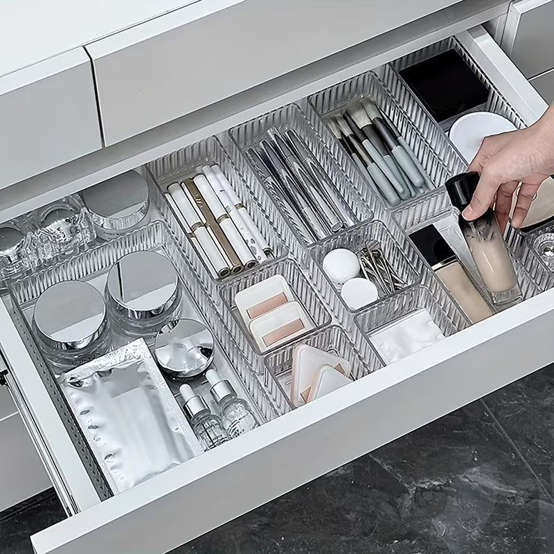 7pcs Clear Plastic Drawer Organizers Set Q996239