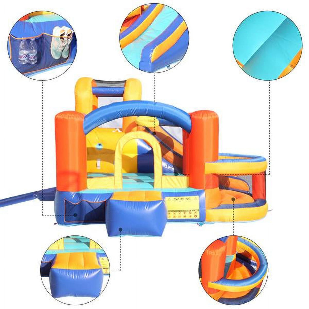 Inflatable Bounce House Slide Bouncer with Basketball Hoop Climbing Wall P819114