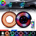 7 Inch Round LED Headlight with Amber Turn Signal, High Low Beam 2PCS Q631