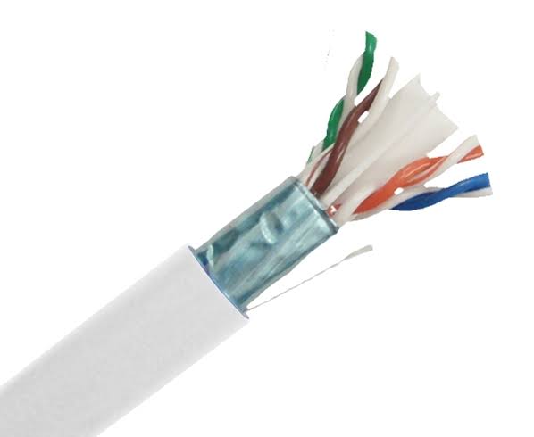 Cat6 Plenum Shielded CMP Solid Copper 23 AWG 1000ft Ethernet Cable I75027