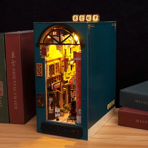 DIY Book Nook Kit with Music Box 3D Wooden Puzzle L5162
