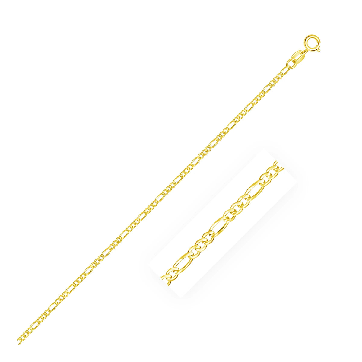 14k Yellow Gold Figaro Chain Necklace 1.9mm V33637