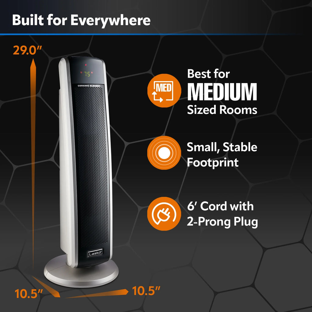 Black Electric Digital Ceramic Tower Space Heater X32516