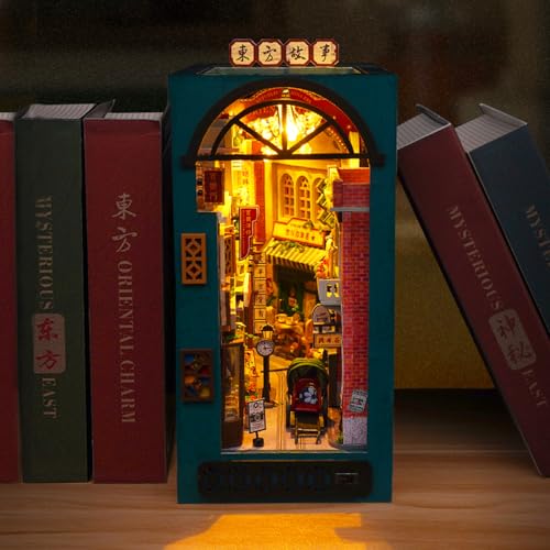 DIY Book Nook Kit with Music Box 3D Wooden Puzzle L5162
