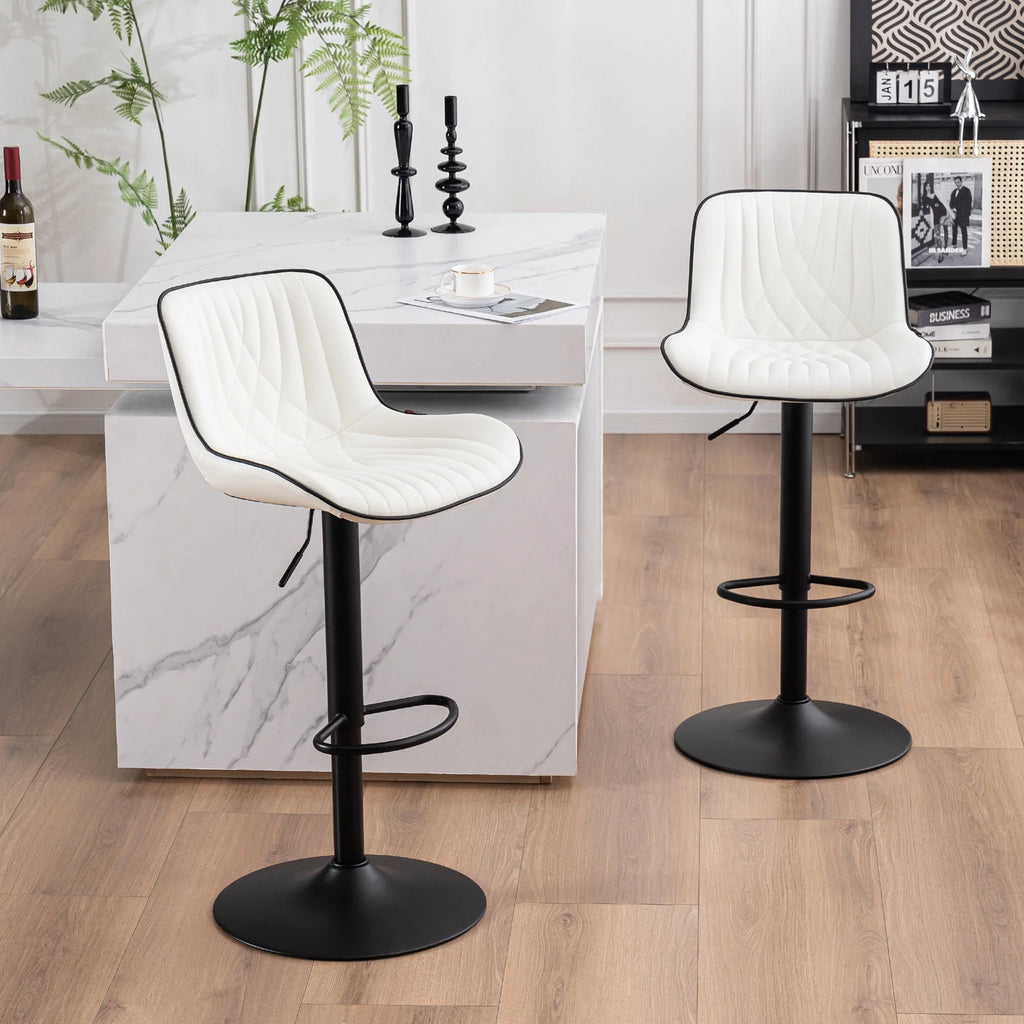 White Swivel Bar Stool Set of 2 O799365