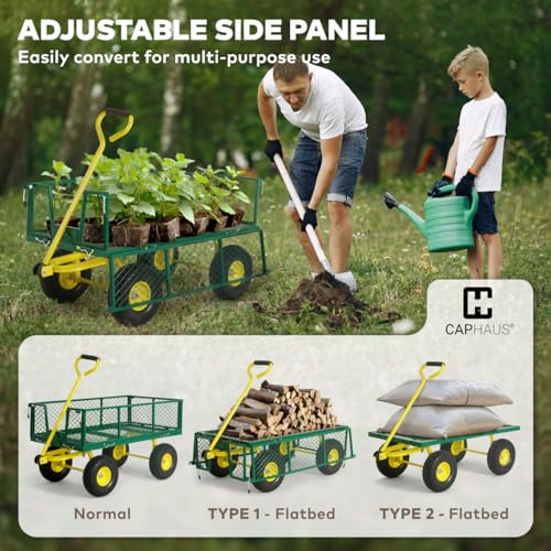 Metal Black Garden Cart with 10" Flat-Free Tires Z773