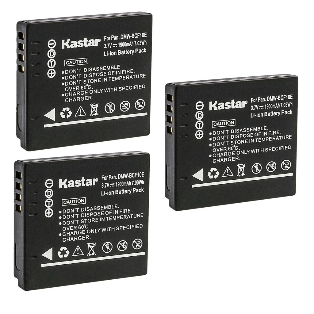 3-Pack DMW-BCF10 Battery Replacement for Panasonic Lumix Camera V9176