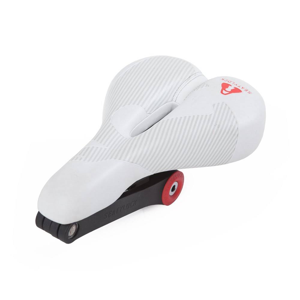 White Bicycle Saddle Lock F5790