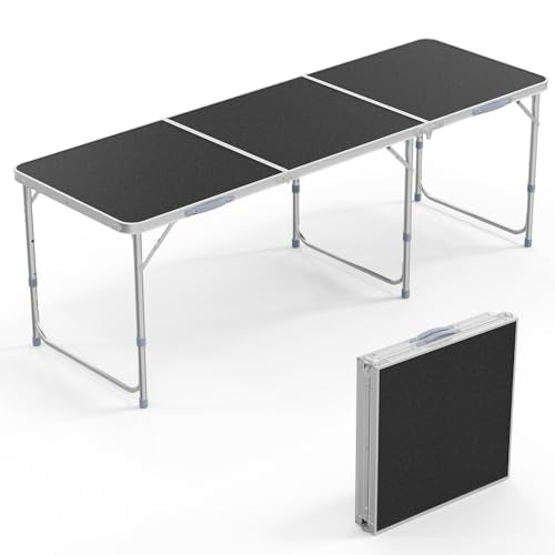 3FT Adjustable Height Aluminum Folding Camping Table with Carrying Handle C125519