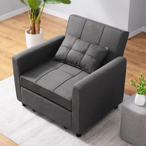 Dark Grey 3-in-1 Folding Futon Sofa Bed J7426
