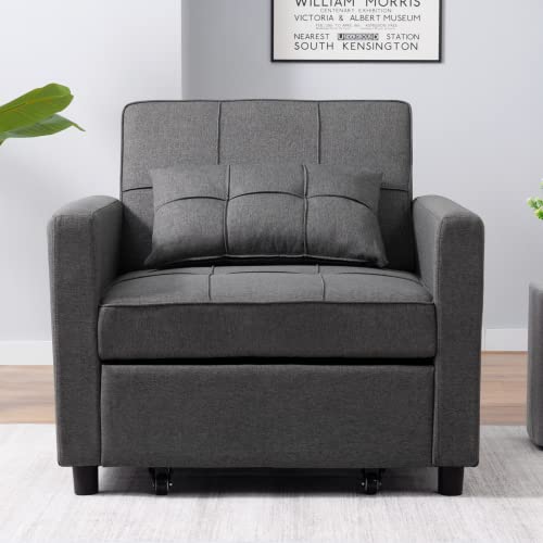 Dark Grey 3-in-1 Folding Futon Sofa Bed J7426