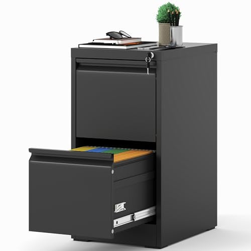 Black 3 Drawer Metal File Cabinet D1932