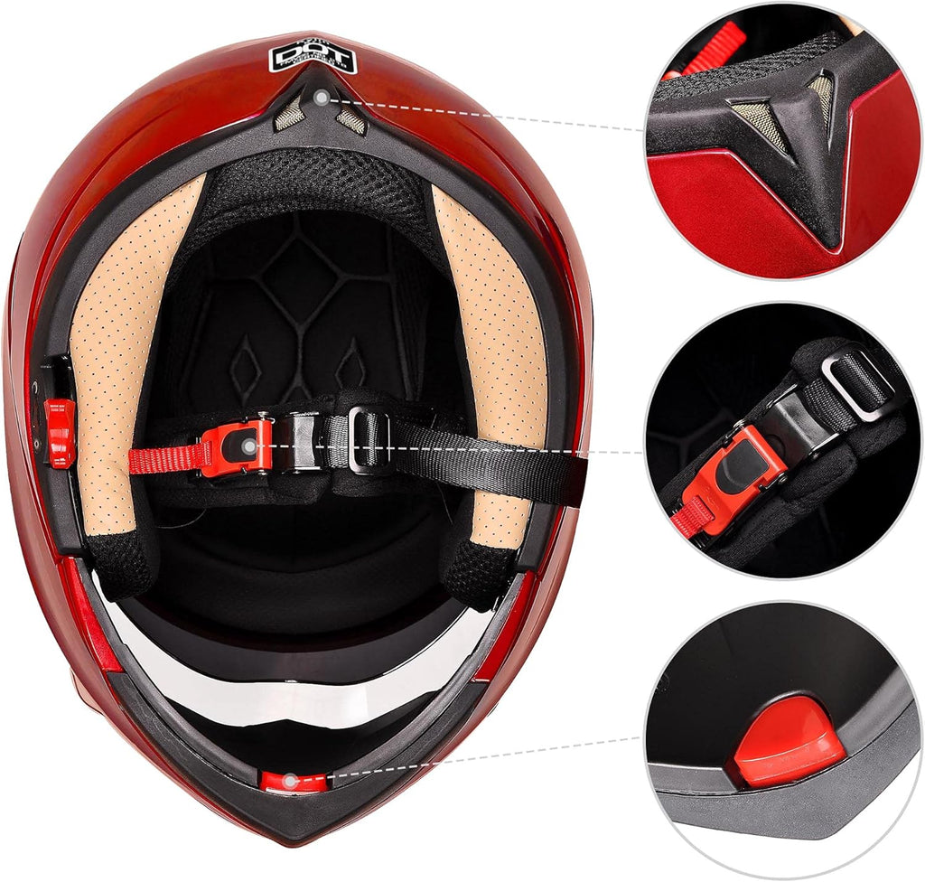 Full Face Bluetooth Motorcycle Helmet Flip Up Modular Helmet Dual Visors L719