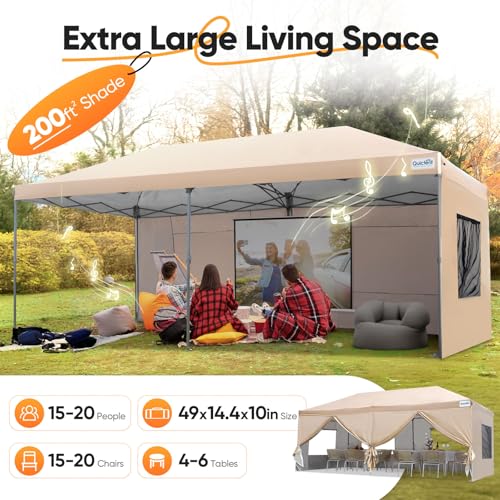 10x20ft Pop up Canopy Tent Waterproof with Roller Bag O2267