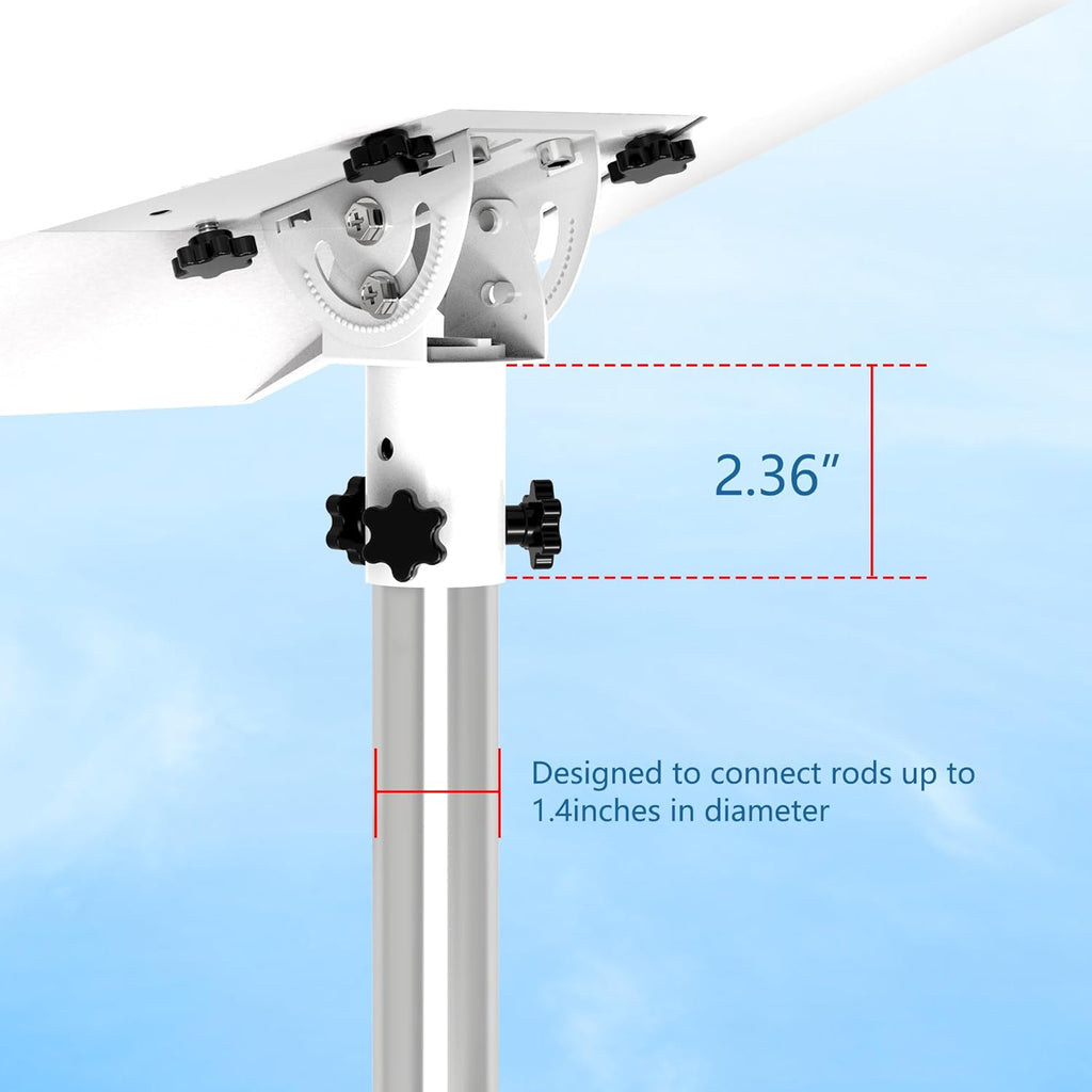 Pipe Adapter Roof Mount Pole Mounting Kit Wall Plate Mount with 160 Degree Tilt Adjustable for Starlink Gen 3 Standard Dish U361968