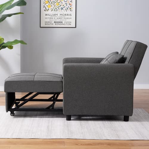 Dark Grey 3-in-1 Folding Futon Sofa Bed J7426