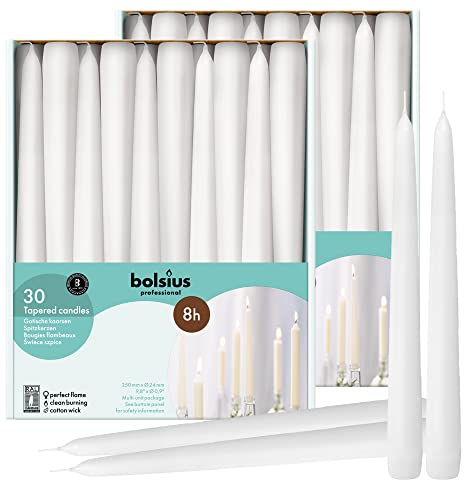 Long White Taper Candles, 30 Count, 10-inch Unscented Candlesticks K846269