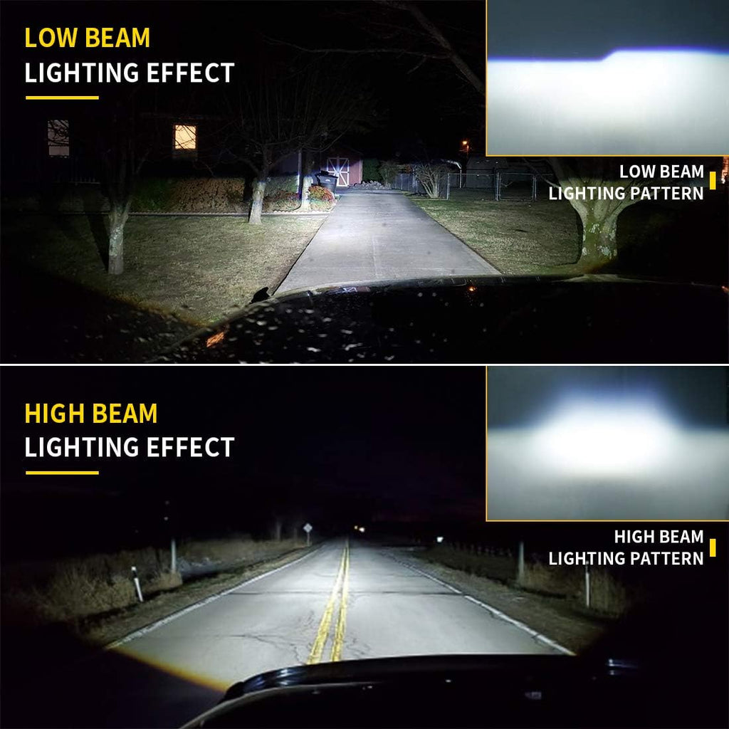 7 Inch Round LED Headlight with Amber Turn Signal, High Low Beam 2PCS Q631