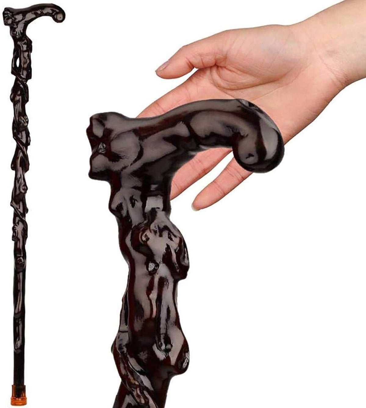 Wood Carved Walking Cane Q1508