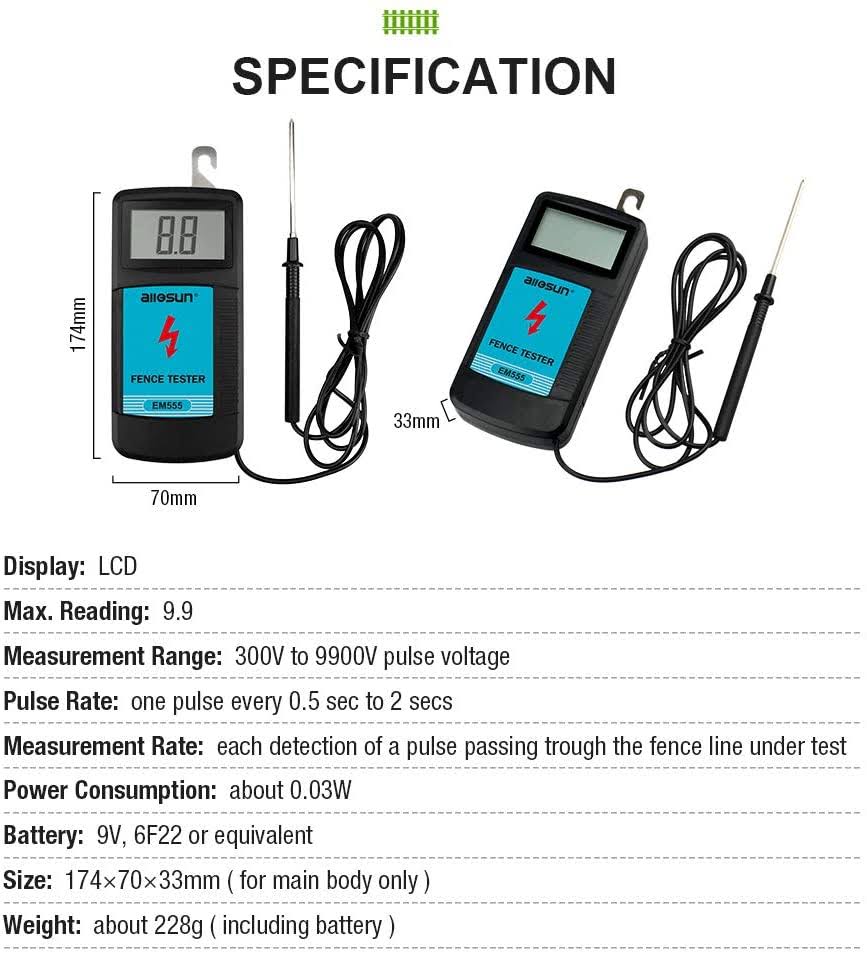 Digital Electrical Fence Voltage Tester 300-9900V N20128