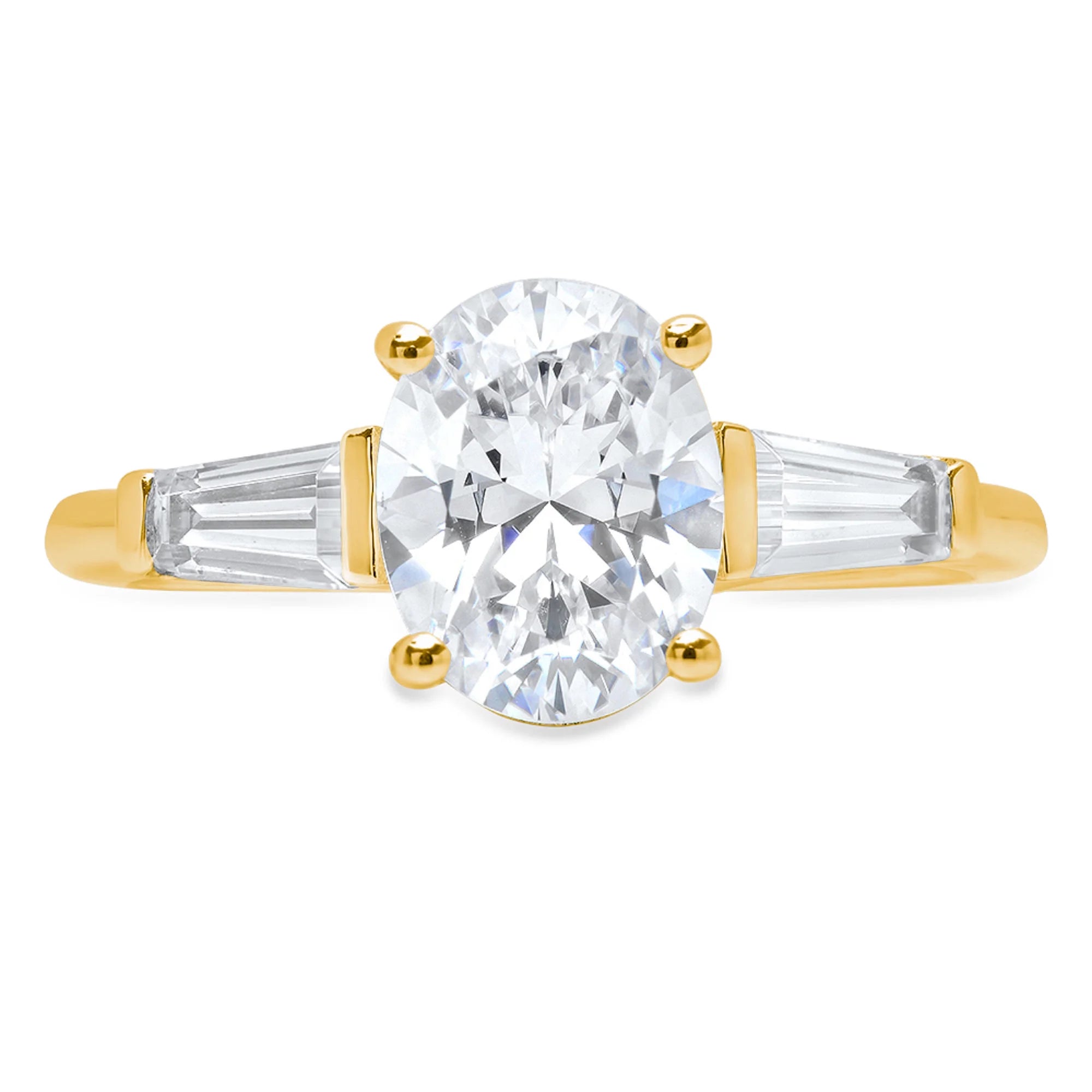 18K Yellow Gold Three-Stone Diamond Engagement Ring X8316
