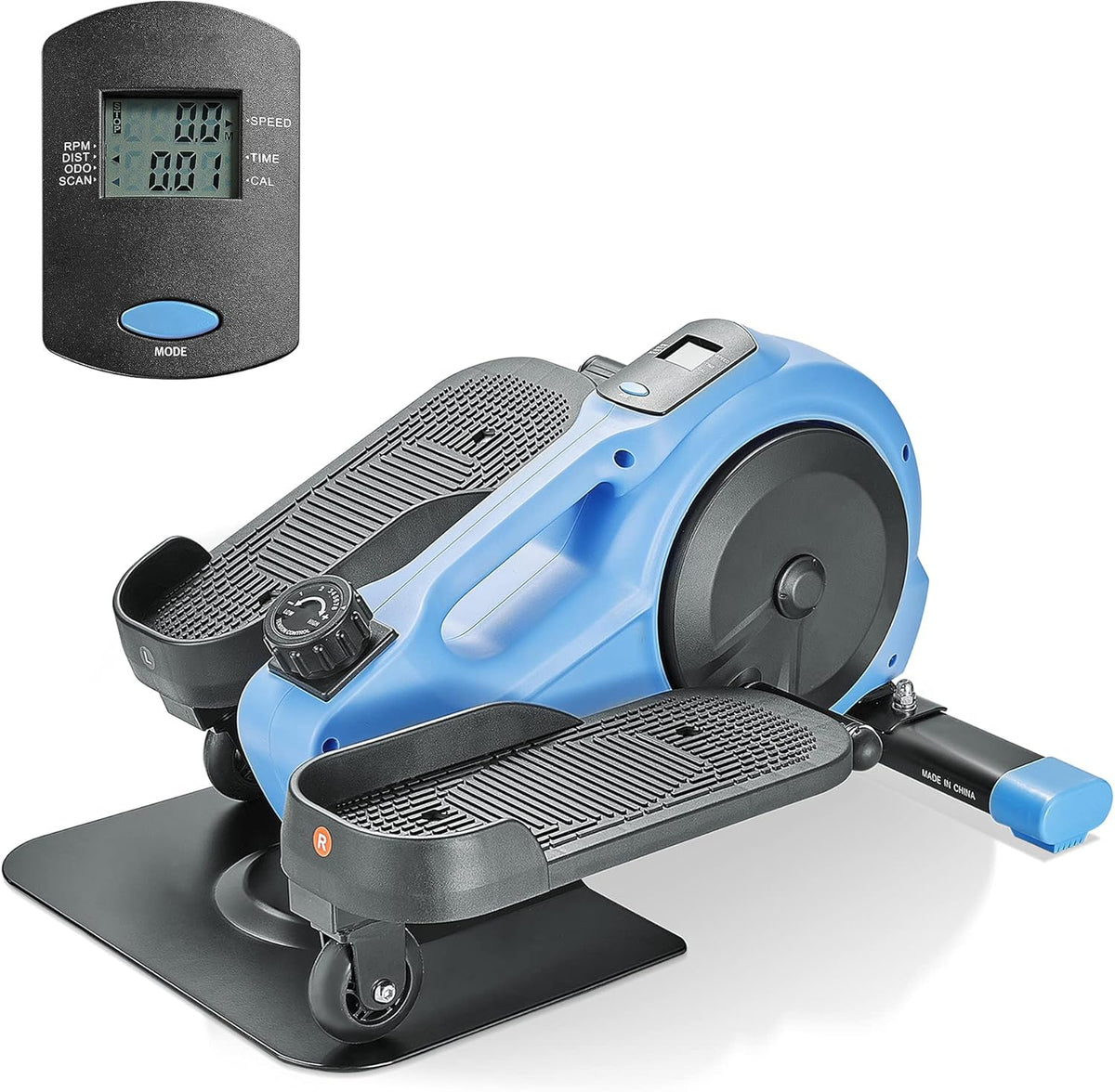 Under Desk Elliptical Pedal Exerciser with 8 Levels Adjustable Magnetic Resistance and LCD Monitor M721050