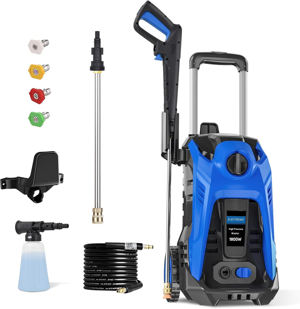 3500 PSI 2.6 GPM Electric Pressure Washer with Adjustable Spray Nozzle Foam Cannon and Hose Reel G602318