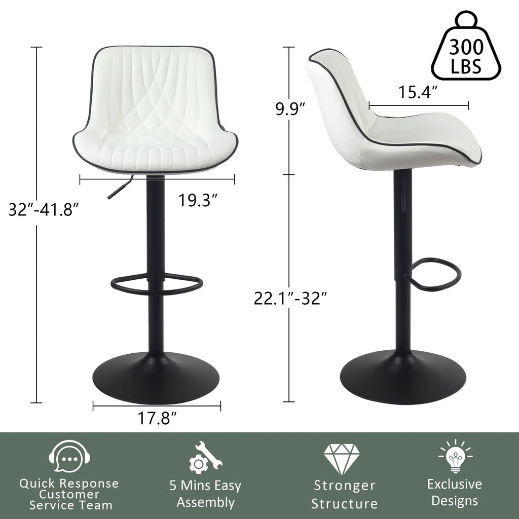 White Swivel Bar Stool Set of 2 O799365